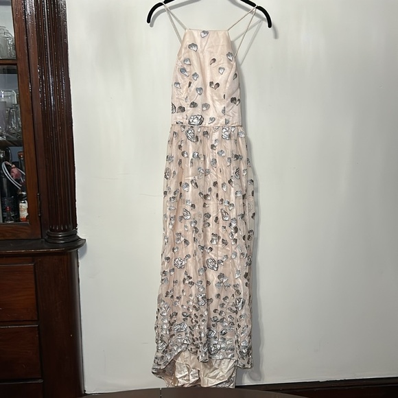 Gianni Bini Rose Embroidered Halter Gown - Picture 1 of 10